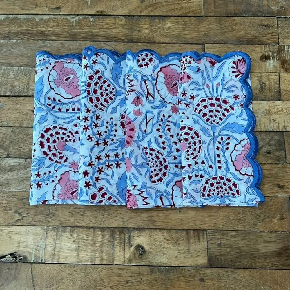 Hydrangea Print Cotton Napkins Set of 4 17